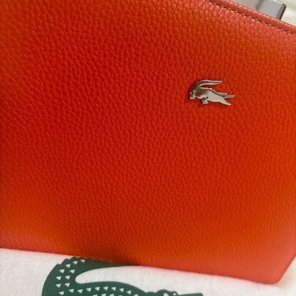 LACOSTE L!VE Leather Shoulder Bag Orange - image 2