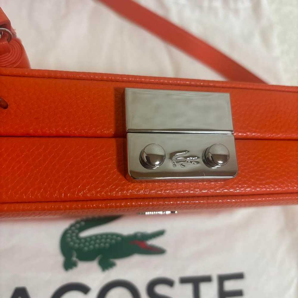 LACOSTE L!VE Leather Shoulder Bag Orange - image 3