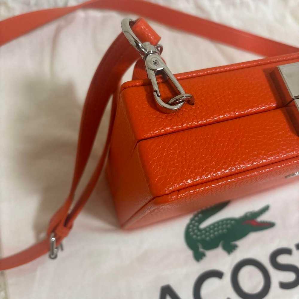 LACOSTE L!VE Leather Shoulder Bag Orange - image 4