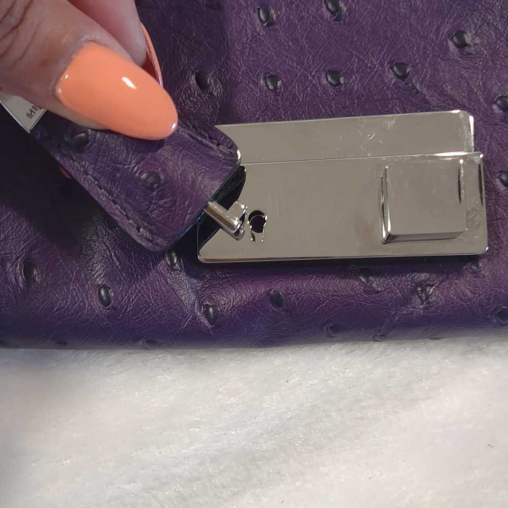 Michael Kors Collection Mia Clutch Crossbody Purp… - image 10