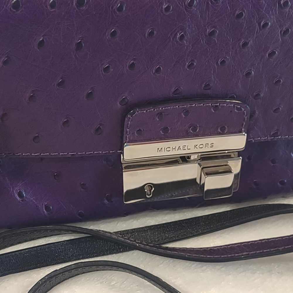 Michael Kors Collection Mia Clutch Crossbody Purp… - image 2