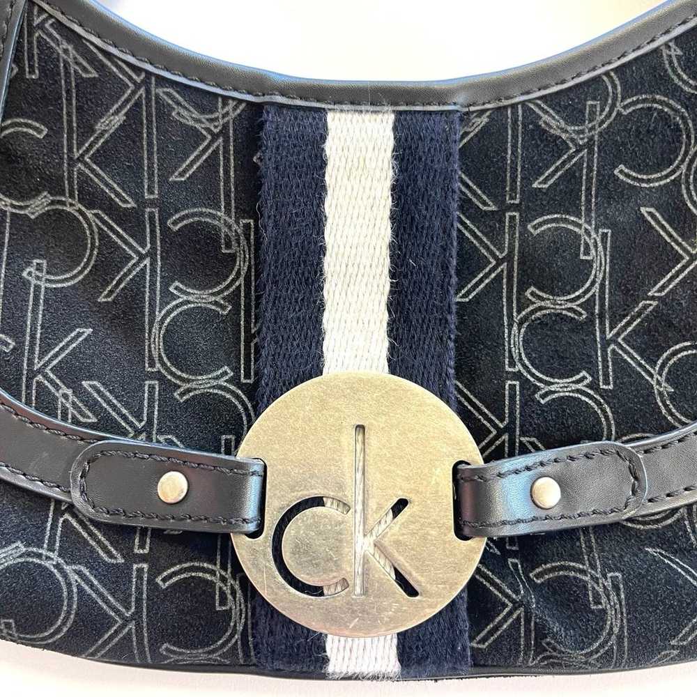 Vintage Y2K Calvin Klein Black Mini Monogram Sued… - image 3