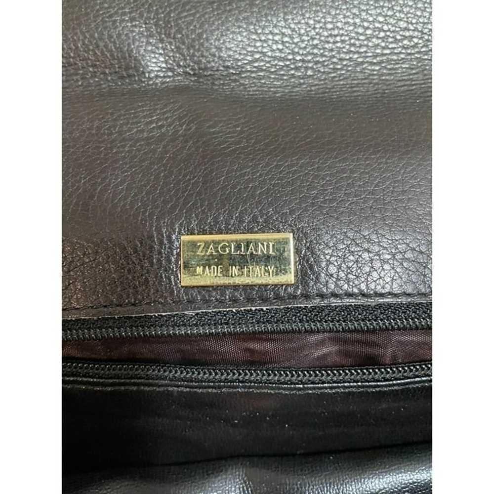 Zagliani Y2K vintage oversized black flap closure… - image 3