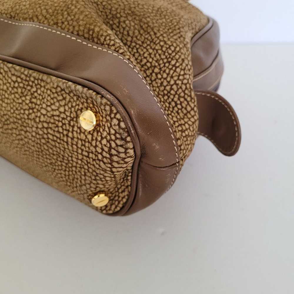 Borbonese Redwall Quail Pattern Suede Leather Dom… - image 12