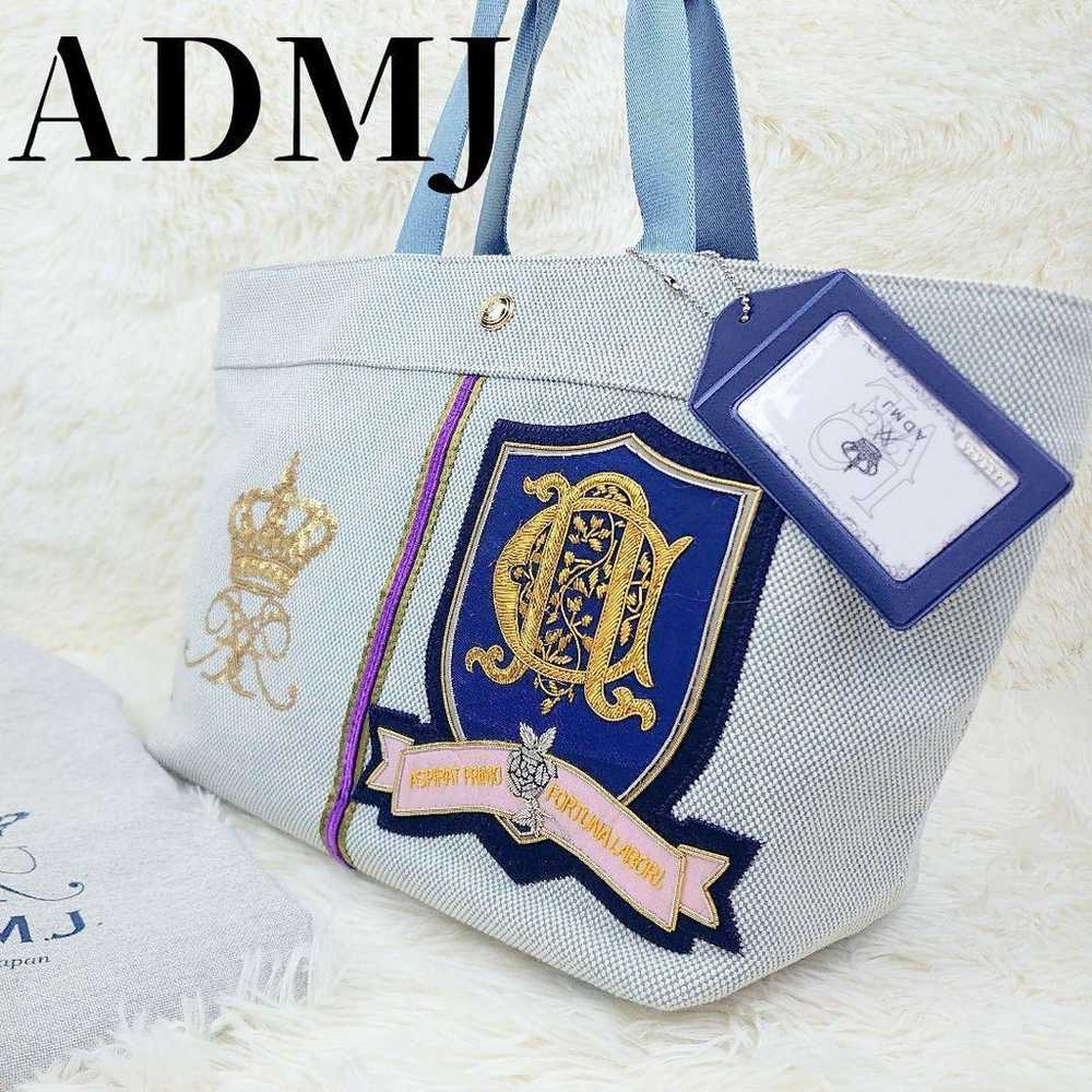 【Excellent Condition】ADMJ Canvas Tote Bag with Cr… - image 1