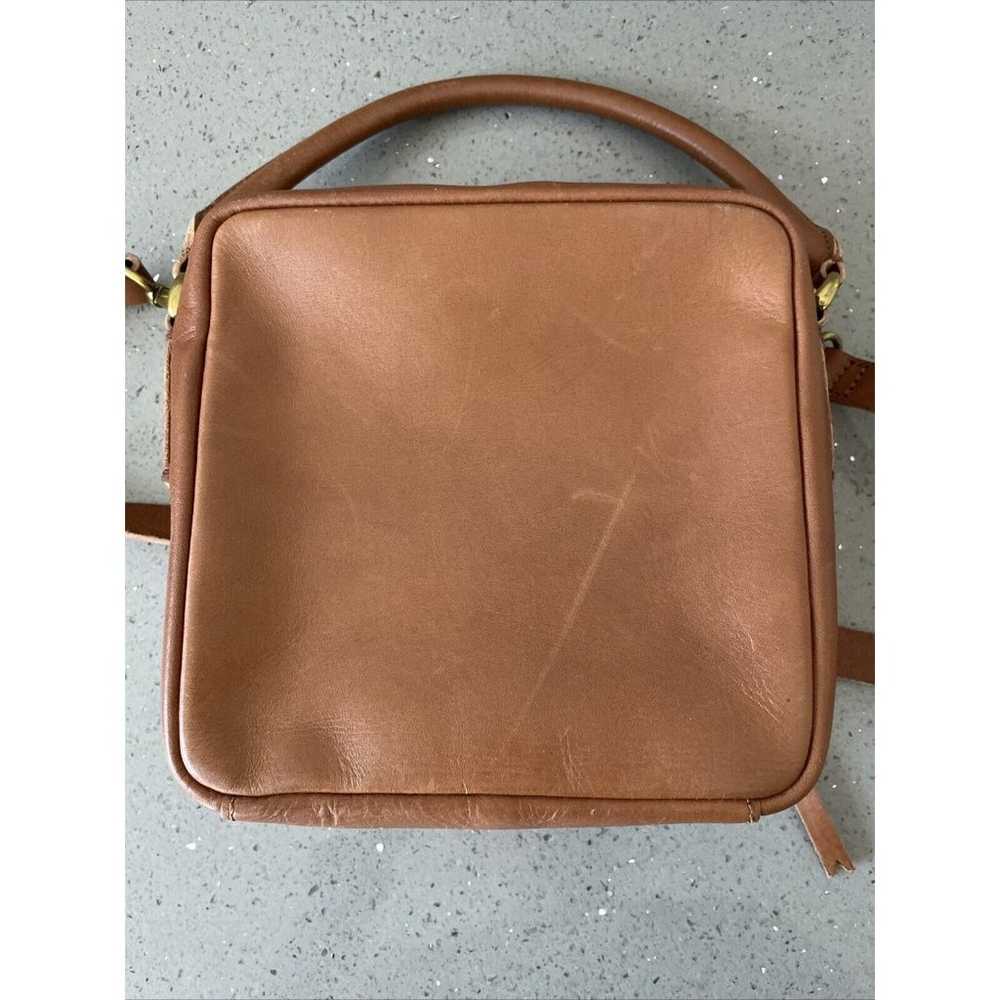 Madewell Square Satchel Crossbody Leather Bag Tan… - image 7