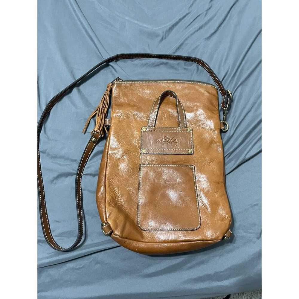 PATRICIA NASH Brown Leather Backpack Crossbody Pu… - image 1