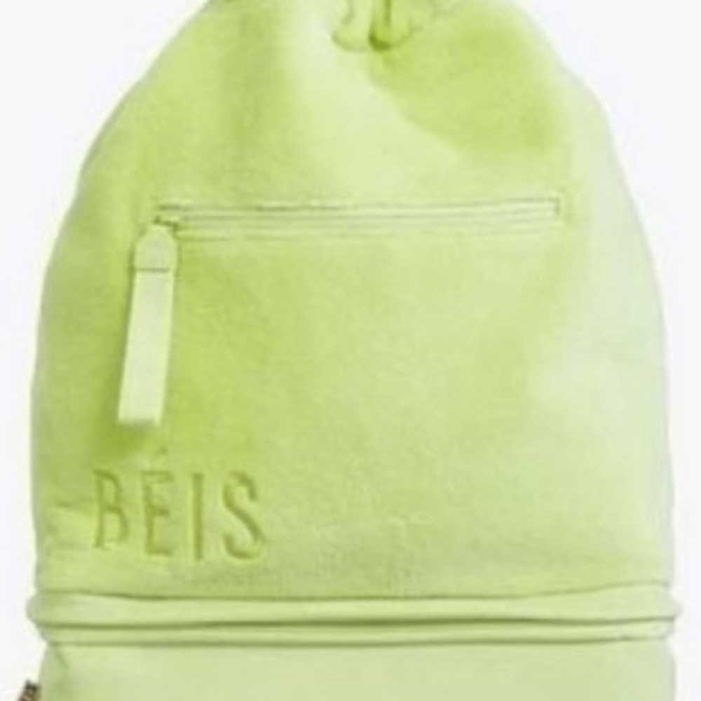 NWOT BEIS Terry Backpack Cooler in Citron Green - image 1