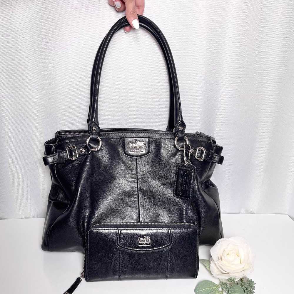 COACH Madison bag Leather Carryall Tote Black - image 1