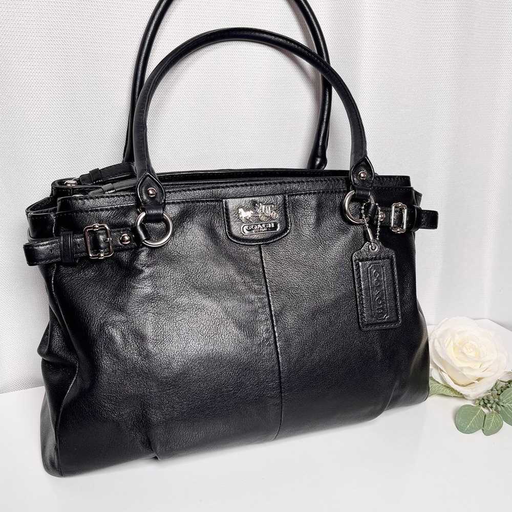 COACH Madison bag Leather Carryall Tote Black - image 2