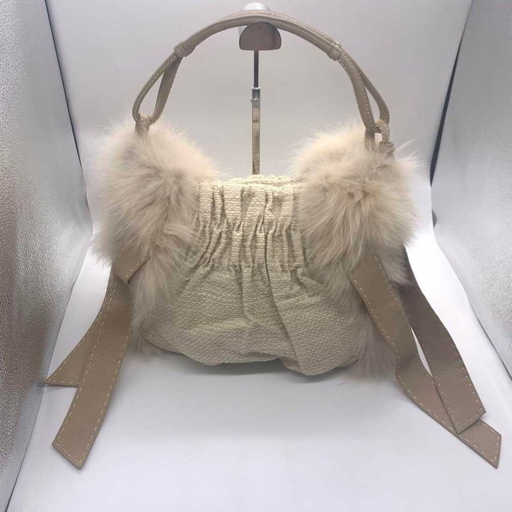 Excellent condition EPOCA real fur handbag in bei… - image 1