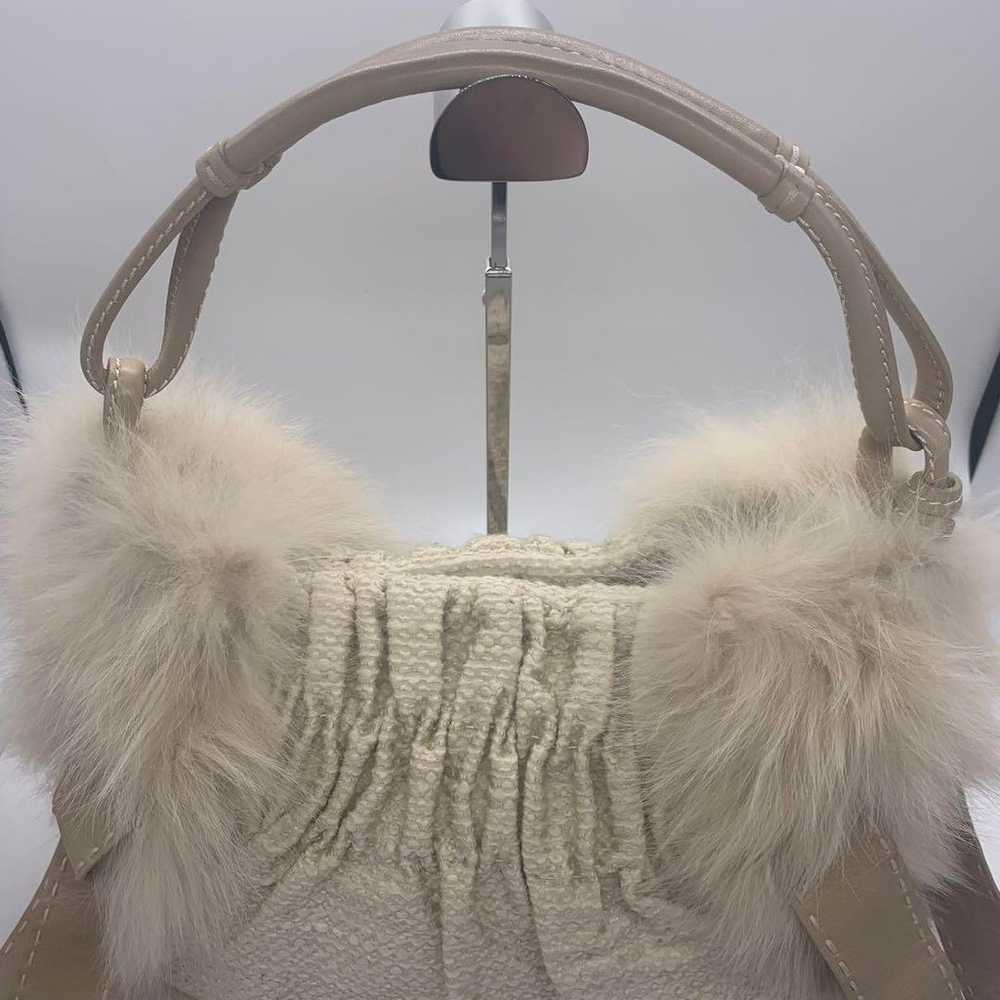 Excellent condition EPOCA real fur handbag in bei… - image 2