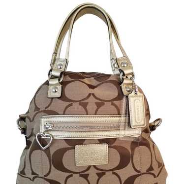 Coach Daisy Poppy Brown /Beige Signature Shoulder 