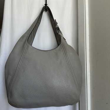 Michael Kors Fulton Gray Pebble Leather Hobo Bag … - image 1