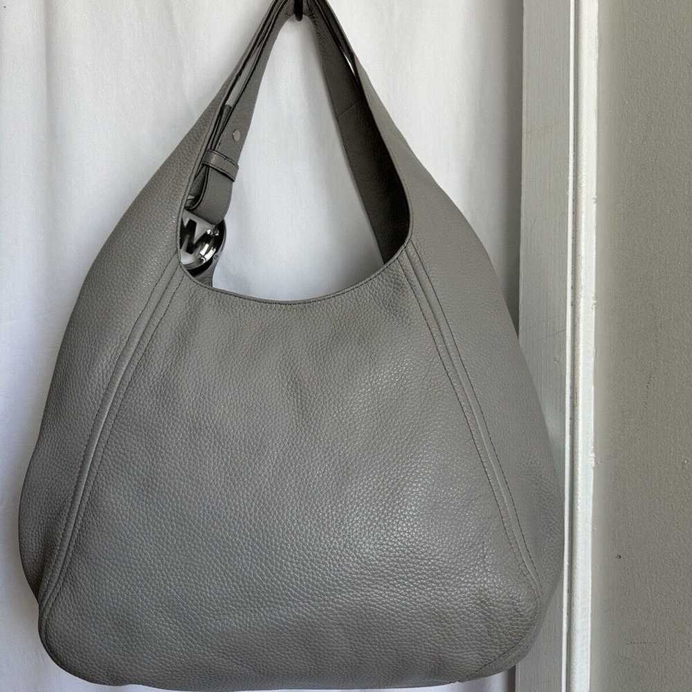 Michael Kors Fulton Gray Pebble Leather Hobo Bag … - image 5