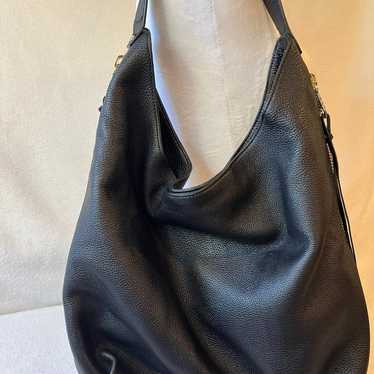 REBECCA MINKOFF SHOULDER BAG HOBO BLACK LEATHER G… - image 1