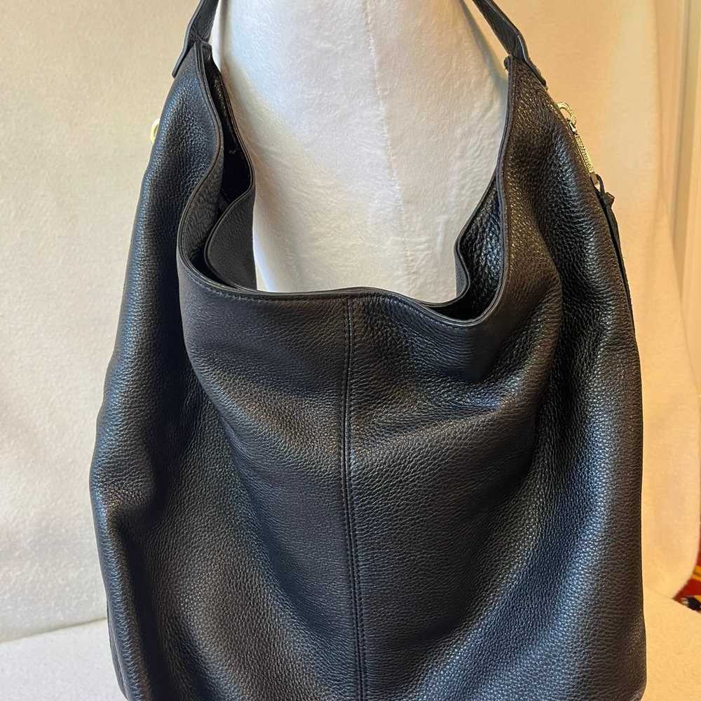 REBECCA MINKOFF SHOULDER BAG HOBO BLACK LEATHER G… - image 2