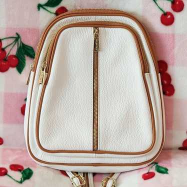 Valentina White/Beige and Tan Backpack