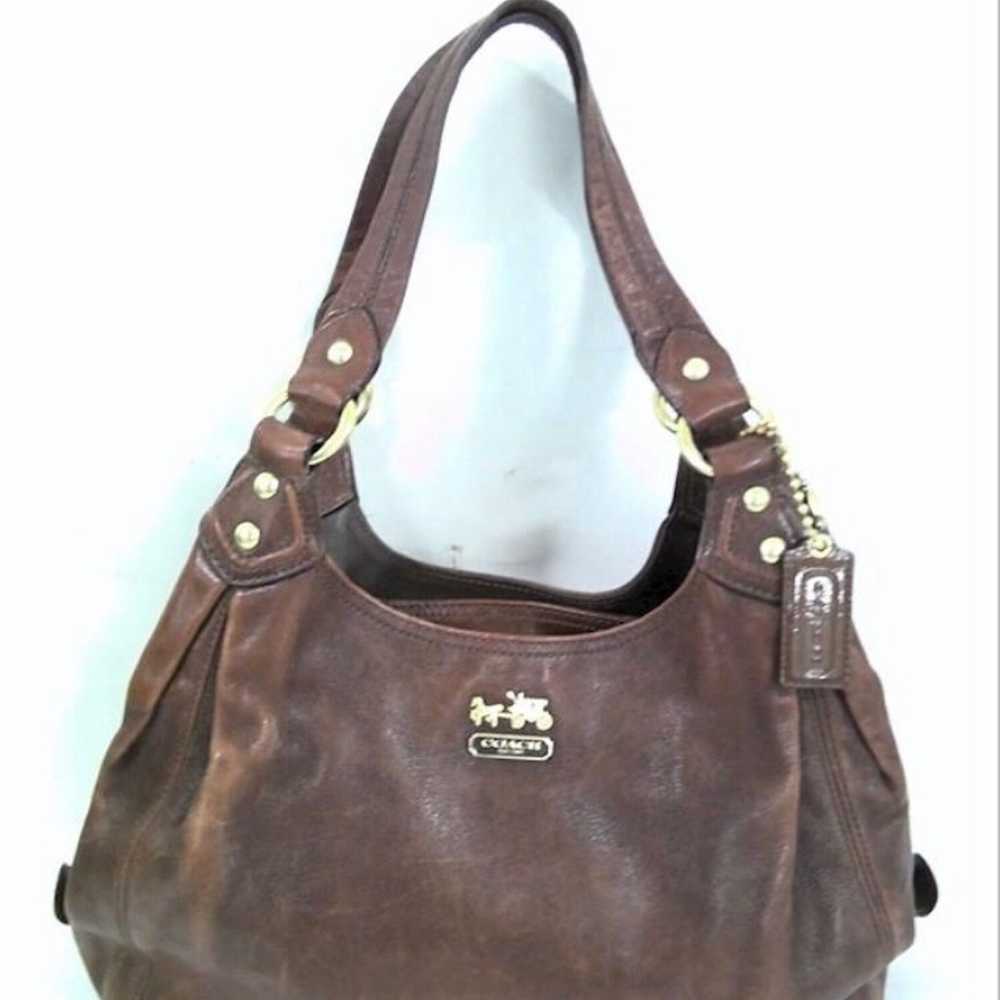 Authentic brown leather Coach purse - image 5