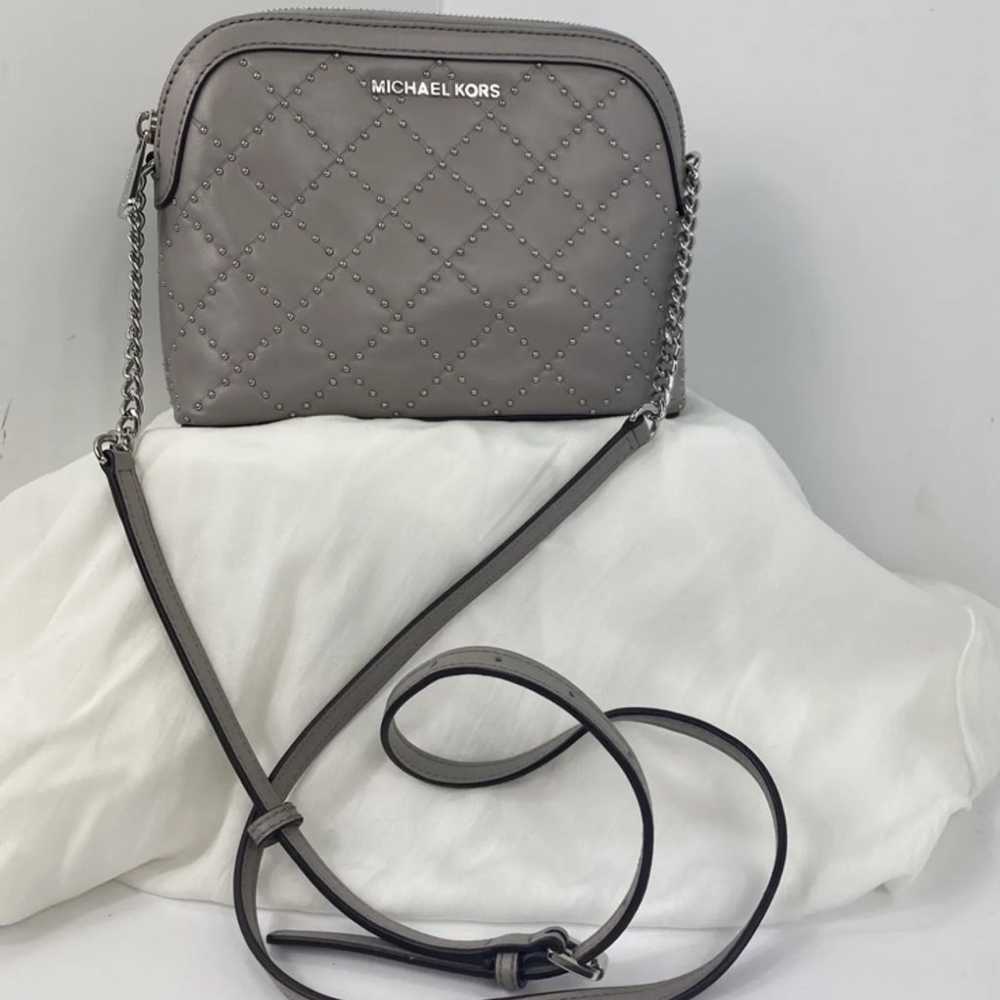 Michael Kors Jet Set Grey Leather Quilted Crossbo… - image 2