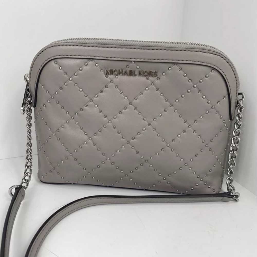 Michael Kors Jet Set Grey Leather Quilted Crossbo… - image 3