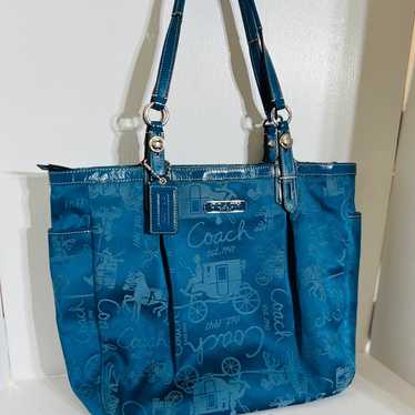 Vintage Blue Coach Bags | Coach Gallery Tote Hors… - image 1