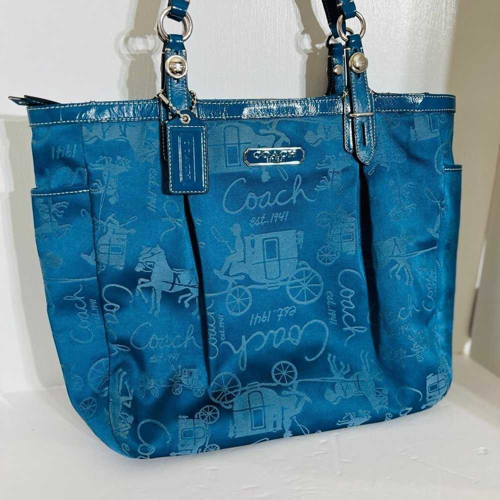 Vintage Blue Coach Bags | Coach Gallery Tote Hors… - image 2