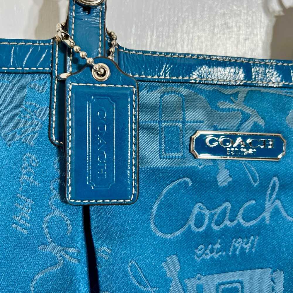 Vintage Blue Coach Bags | Coach Gallery Tote Hors… - image 8