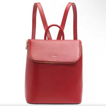 DKNY Bryant Leather Top Zip red Backpack bag