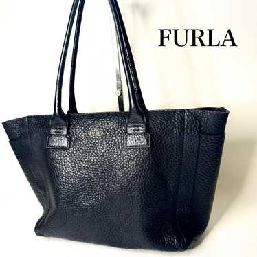 FURLA Capriccio Saffiano Leather Tote Bag in Black