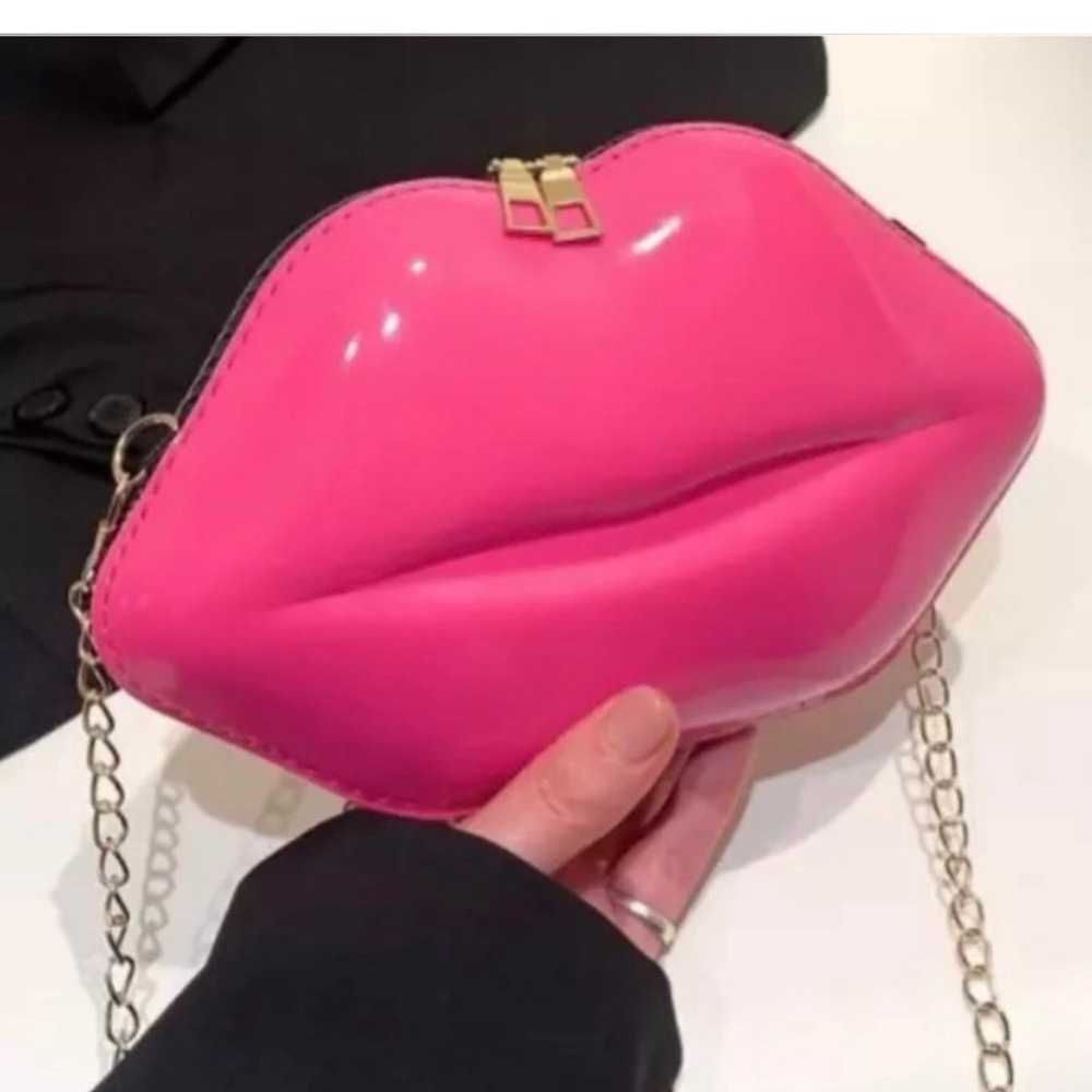 Womens Chainlink Sexy Hot Pink Plump Lip Novelty … - image 2