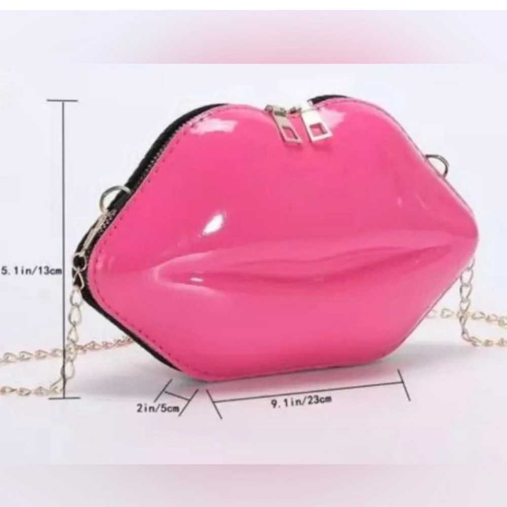 Womens Chainlink Sexy Hot Pink Plump Lip Novelty … - image 3