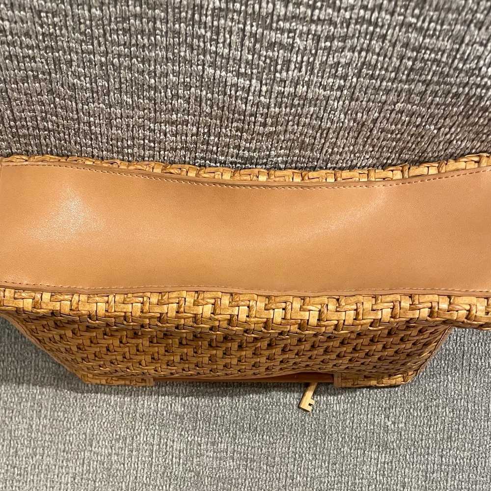 Fossil Basketweave Wood Handle Clutch Vintage Bag - image 5