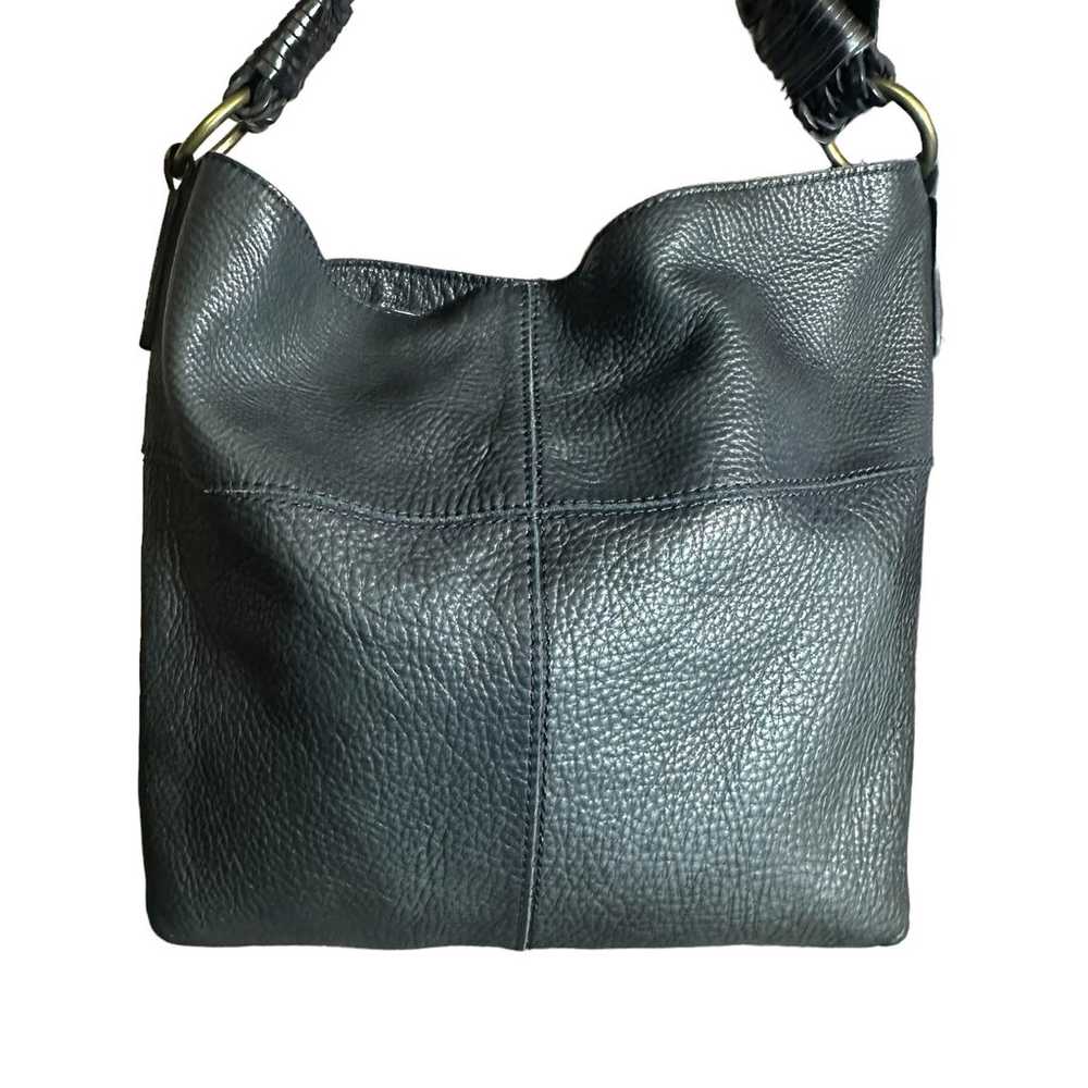 Lucky brand woven handle, tote bag hobo in black - image 4