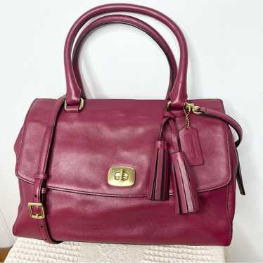 Coach Leather Harper Triple Zip Satchel 25390 Deep