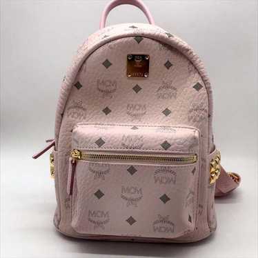 MCM Visetos Stark Backpack Side Studs Pink