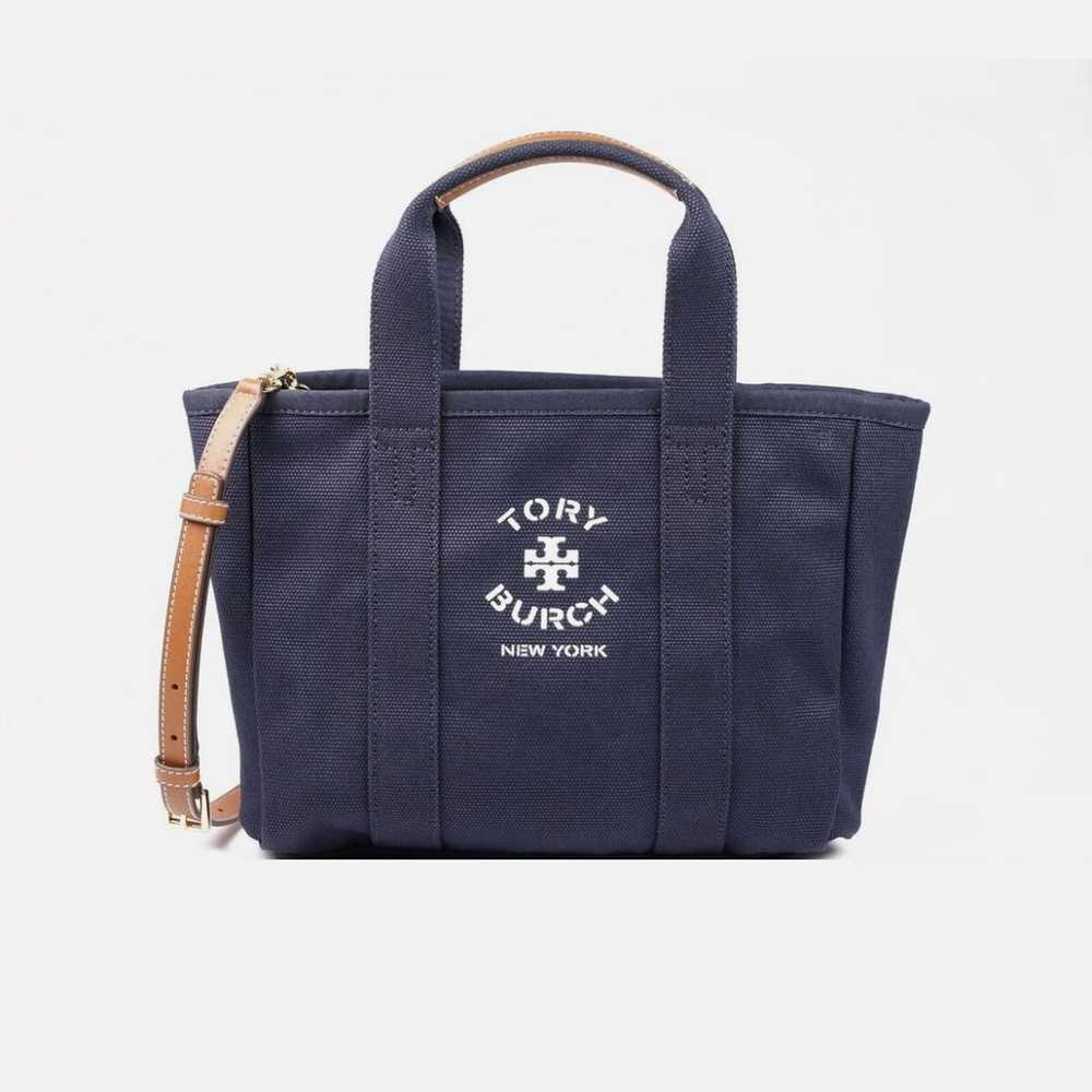 Tory Burch Navy Canvas Crossbody Tote Bag - image 1