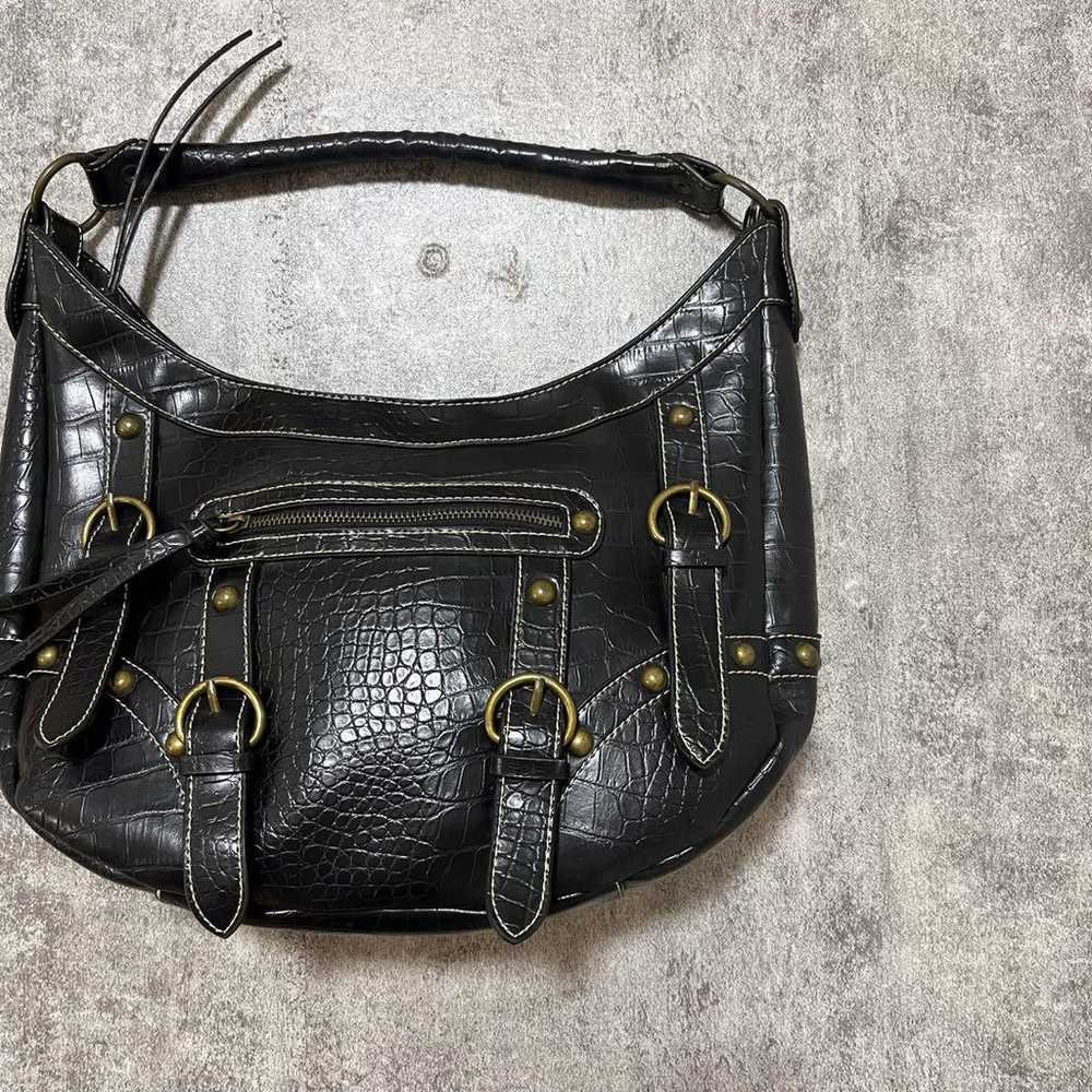 y2k grunge one shoulder bag black - image 2