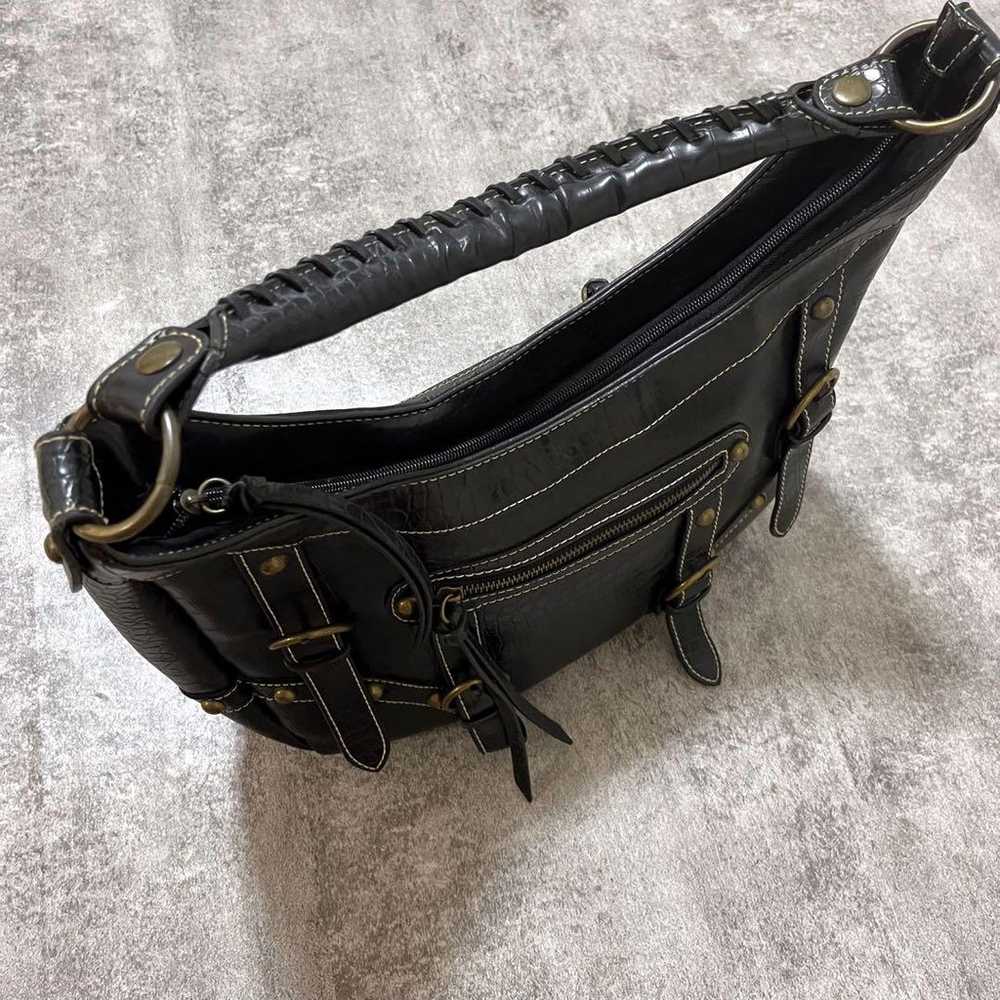 y2k grunge one shoulder bag black - image 4