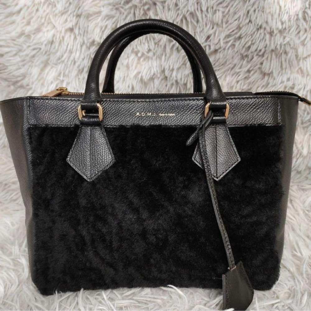 ADMJ 2way Handbag Shoulder Bag Shearling Leather - image 2