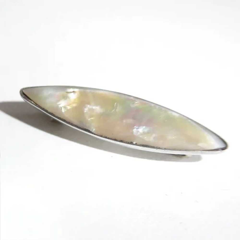 Mother of Pearl Sterling Petite Bar Pin - image 11