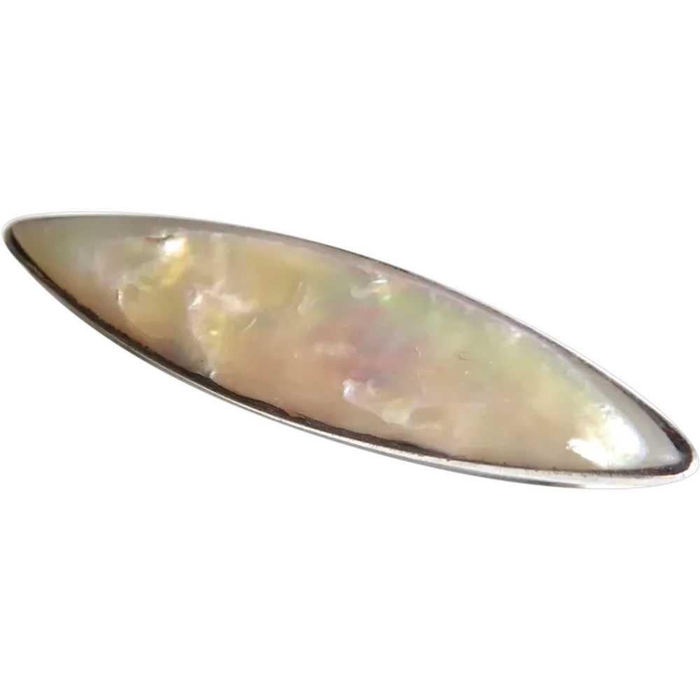 Mother of Pearl Sterling Petite Bar Pin - image 1