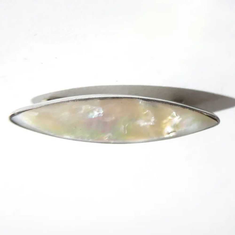 Mother of Pearl Sterling Petite Bar Pin - image 2