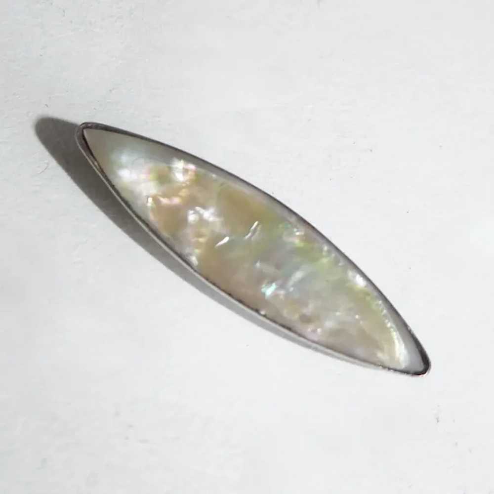 Mother of Pearl Sterling Petite Bar Pin - image 5