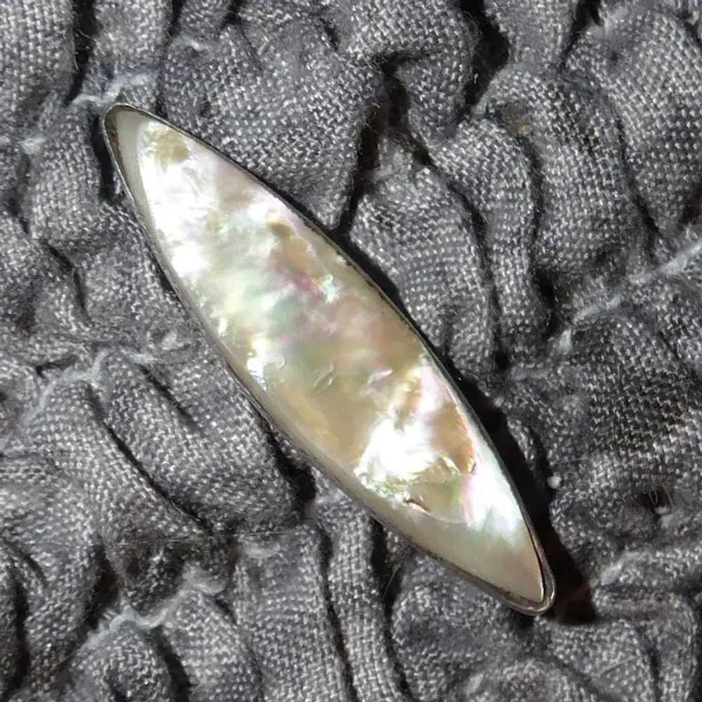 Mother of Pearl Sterling Petite Bar Pin - image 9