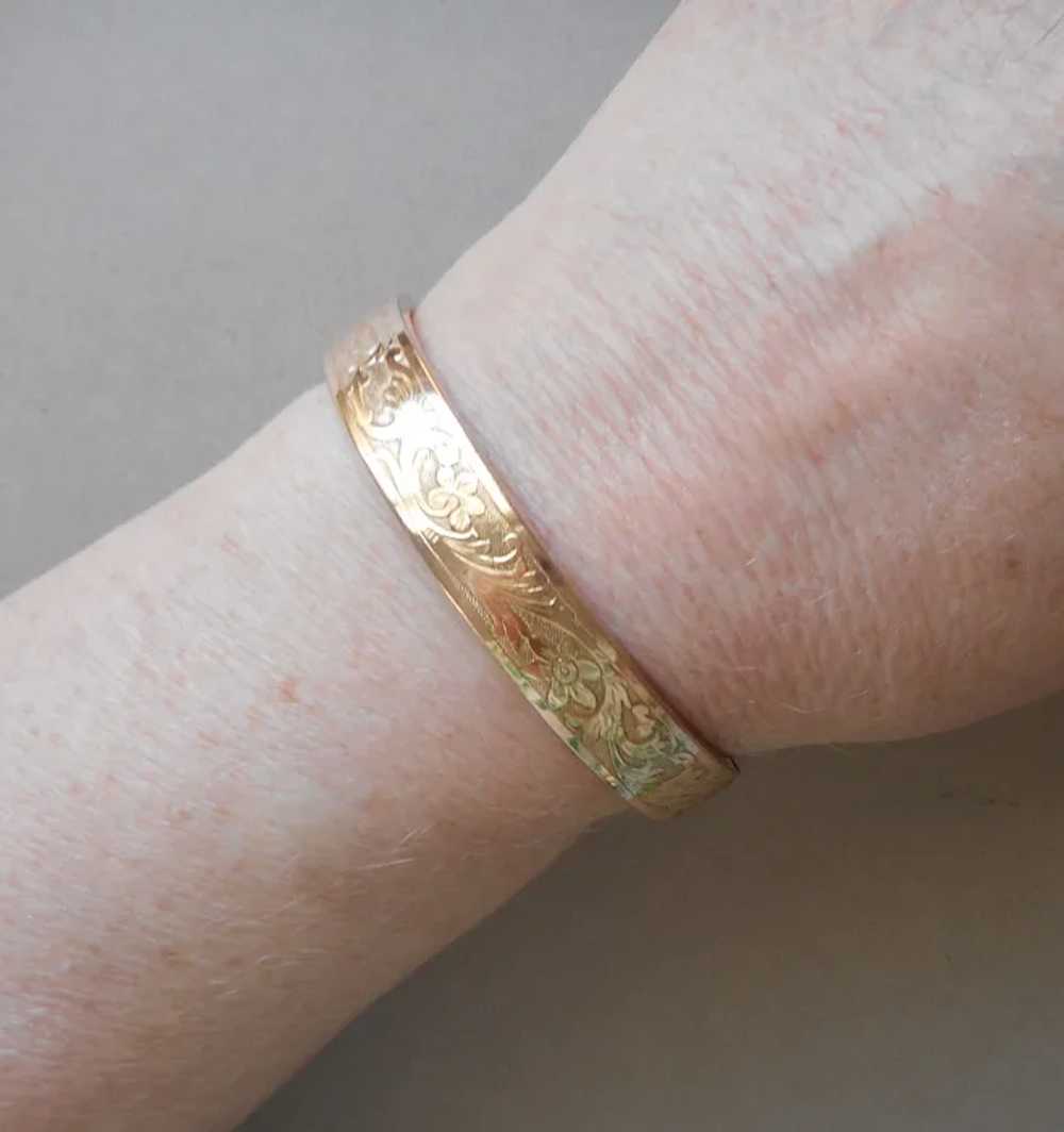 Gold Filled Bliss Brothers Hinged Bangle Bracelet… - image 11