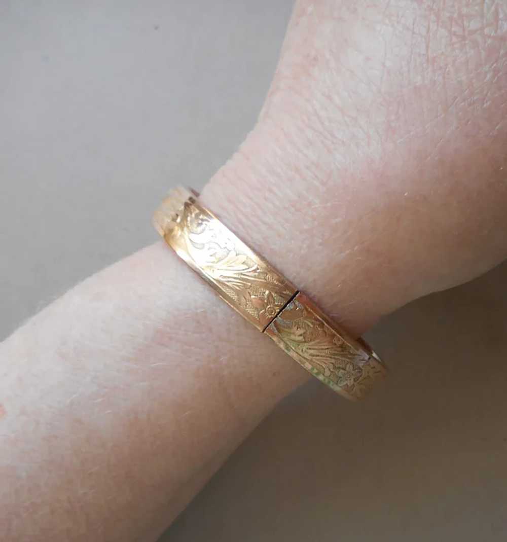 Gold Filled Bliss Brothers Hinged Bangle Bracelet… - image 12