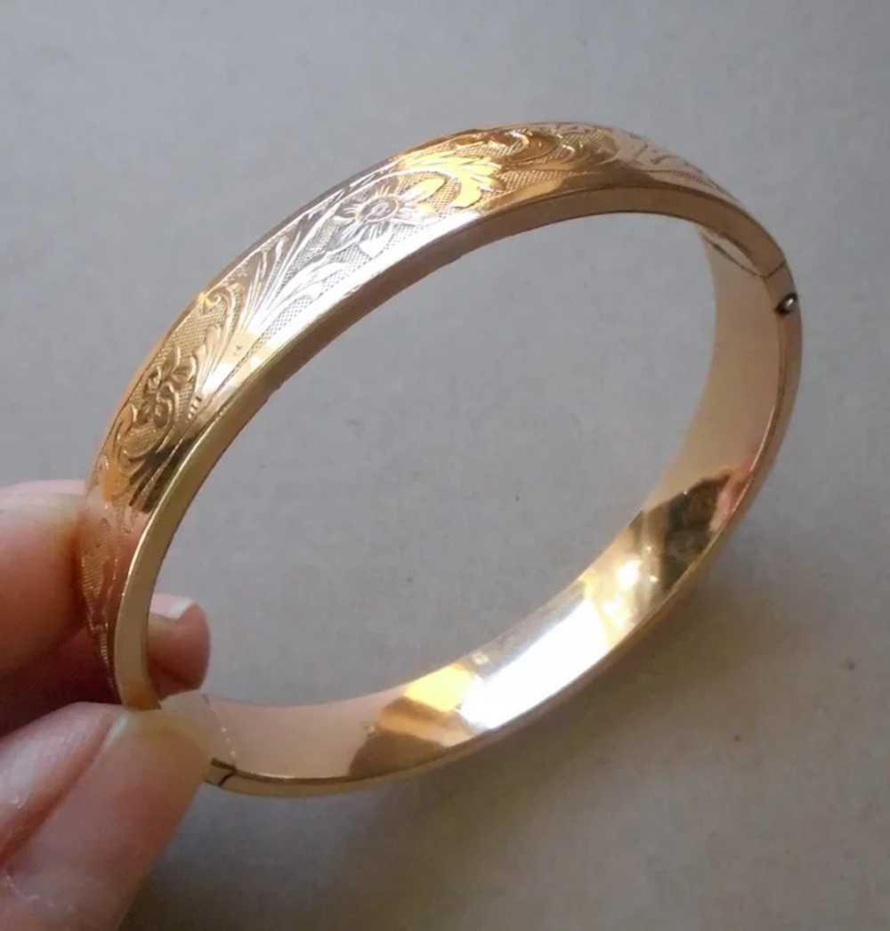 Gold Filled Bliss Brothers Hinged Bangle Bracelet… - image 8