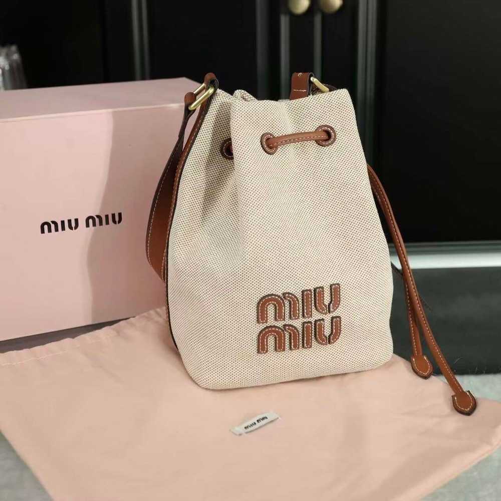 MIUMIU Drawrope Canvas Bucket Shoulder Bag - image 1