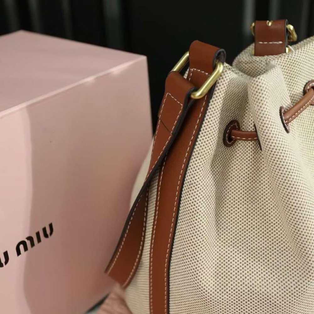 MIUMIU Drawrope Canvas Bucket Shoulder Bag - image 2